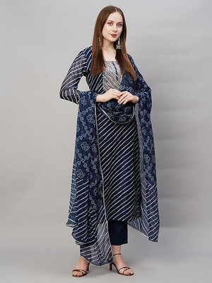 MirrorTrendz Striped Kurta, Trouser/Pant & Dupatta Set