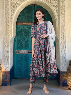 Nayo Printed Kurta, Palazzo & Dupatta Set