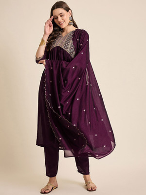 Anouk Rustic Embroidered Kurta, Trouser/Pant & Dupatta Set