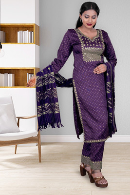 SABRANG MIX & MATCH Embroidered Kurta, Trouser/Pant & Dupatta Set