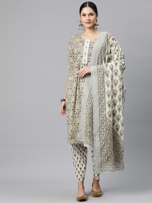 Readiprint Fashions Printed Kurta, Trouser/Pant & Dupatta Set