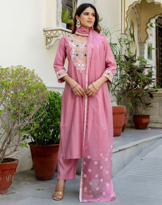 Skylee Embroidered Kurta, Salwar & Dupatta Set