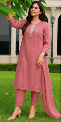 Azad Fashion Solid Kurta, Trouser/Pant & Dupatta Set