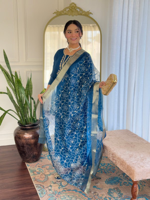 Tective Embroidered Kurta, Trouser/Pant & Dupatta Set