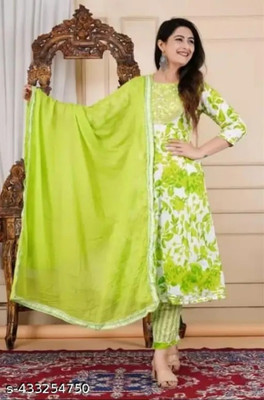 hariom collection Printed Anarkali Kurta, Bottom & Dupatta Set
