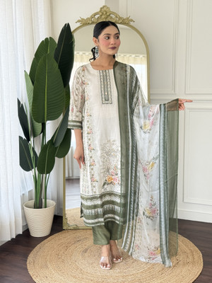 Vividvibe Printed Kurta, Trouser/Pant & Dupatta Set