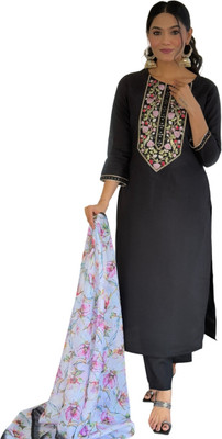 FancyFits Embroidered Kurta, Salwar & Dupatta Set