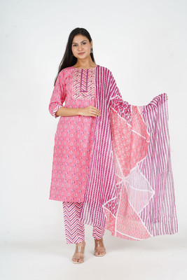 Kanchan's Creation Printed Kurta, Trouser/Pant & Dupatta Set