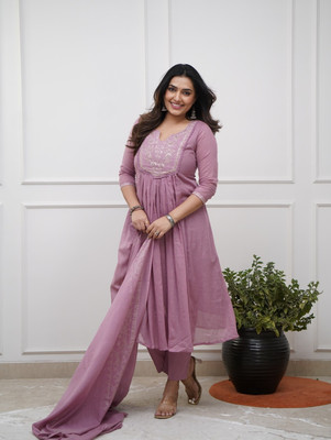 VHCLOTHES Printed Kurta, Palazzo & Dupatta Set