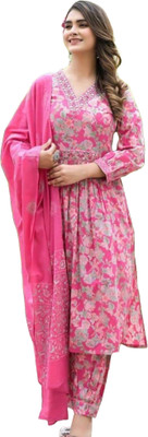HOUSE OF COMMON Floral Print Kurta, Trouser/Pant & Dupatta Set