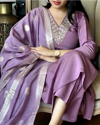 Aksa Fashion Embroidered Kurta, Trouser/Pant & Dupatta Set