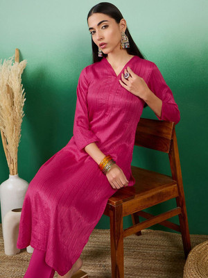 Sangria Embroidered Kurta, Trouser/Pant & Dupatta Set