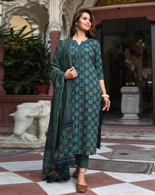 SHREE INFINITY EXPORT Floral Print Kurta, Trouser/Pant & Dupatta Set