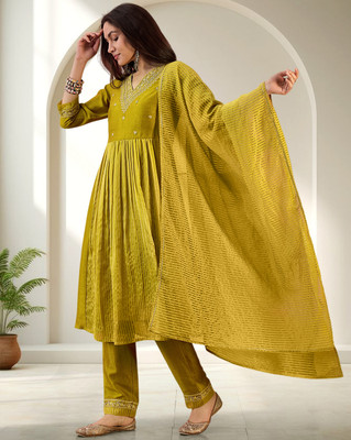 Tasrika Embroidered Kurta, Trouser/Pant & Dupatta Set