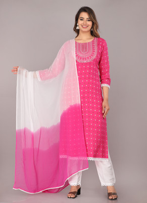 tushar handicrafts Embroidered Kurta, Dhoti Pant & Dupatta Set