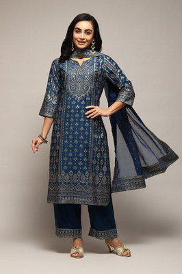 BIBA Printed Kurta, Palazzo & Dupatta Set