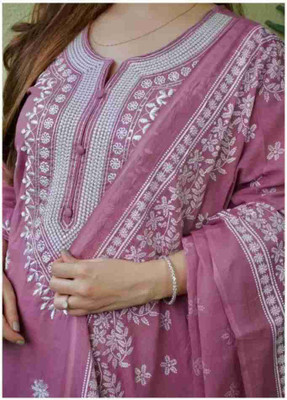 Aura creation Embroidered Kurta, Trouser/Pant & Dupatta Set