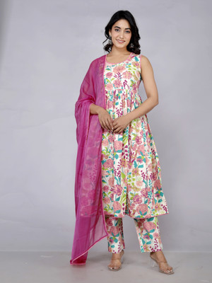 SUKTI Printed Kurta, Trouser/Pant & Dupatta Set