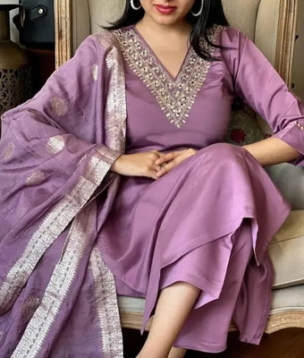 KHODIYAR ENTERPRISE Embroidered Kurta, Trouser/Pant & Dupatta Set