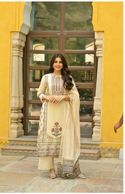 Dhayansh Enterprise Printed Kurta, Trouser/Pant & Dupatta Set