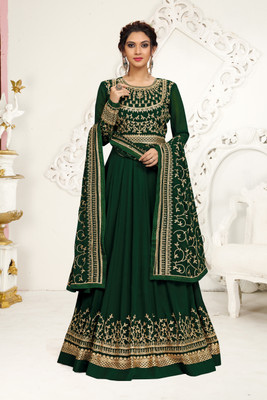 Trendmalls Embroidered Anarkali Kurta, Bottom & Dupatta Set