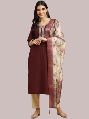 R4milA Embroidered Kurta, Trouser/Pant & Dupatta Set