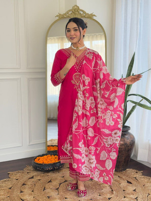 Mdhurima Embroidered Kurta, Trouser/Pant & Dupatta Set