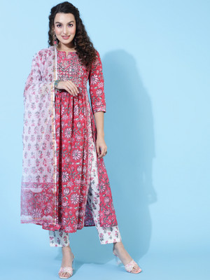 Gulmohar Jaipur Printed Kurta, Trouser/Pant & Dupatta Set