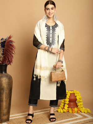 TULSATTVA Embroidered Kurta, Trouser/Pant & Dupatta Set