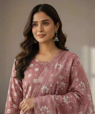 SOFIA COLLECTION Geometric Print, Floral Print Kurta, Trouser/Pant & Dupatta Set