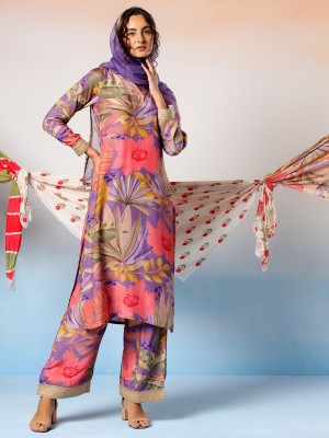 BANI WOMEN Floral Print Kurta, Palazzo & Dupatta Set