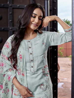 Tasrika Embroidered Kurta, Trouser/Pant & Dupatta Set