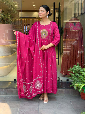 PURVAIYA CREATION Embroidered Kurta, Trouser/Pant & Dupatta Set