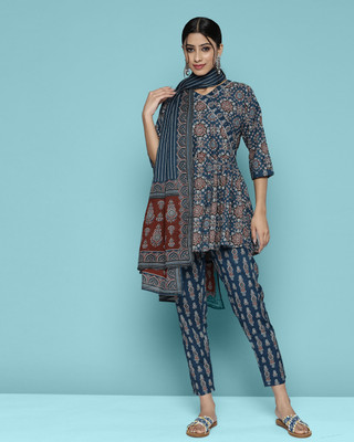 Sangria Printed Kurta, Trouser/Pant & Dupatta Set
