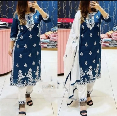 MITALCRIATION Embroidered Kurta, Trouser/Pant & Dupatta Set