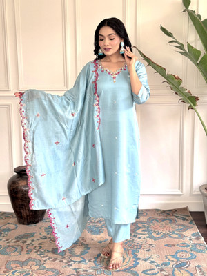 shiv textiles Embroidered Kurta, Trouser/Pant & Dupatta Set