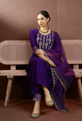 Tasrika Embroidered Kurta, Trouser/Pant & Dupatta Set