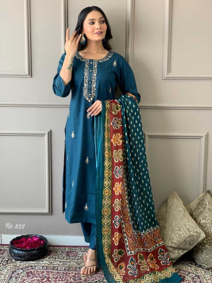 Talavadi Self Design, Embroidered Kurta, Salwar & Dupatta Set