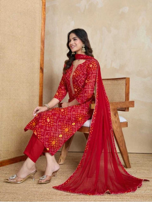 Pahnaava Embroidered Kurta, Palazzo & Dupatta Set