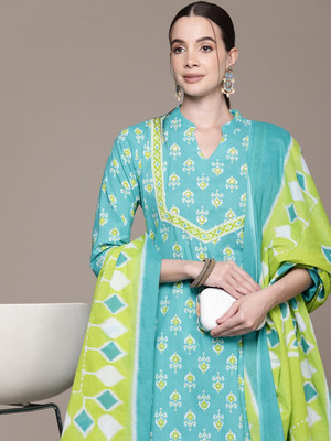 Readiprint Fashions Printed Kurta, Palazzo & Dupatta Set