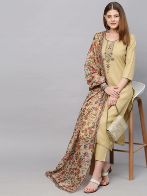 MAA SHAKTI ENTERPRISE Embroidered Kurta, Trouser/Pant & Dupatta Set