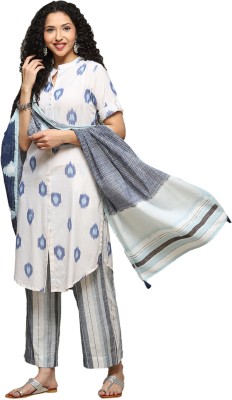 BIBA Self Design Kurta, Palazzo & Dupatta Set