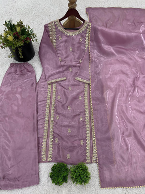 ETSA Embroidered, Self Design Kurta, Trouser/Pant & Dupatta Set
