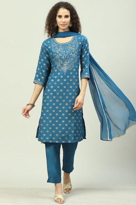 BIBA Printed Kurta, Trouser/Pant & Dupatta Set
