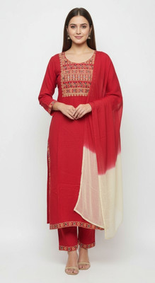nishasngh Embroidered Kurta, Trouser/Pant & Dupatta Set
