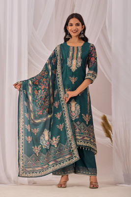 bindudi Printed Kurta, Palazzo & Dupatta Set