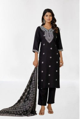 Jaipur fashion factory Embroidered Kurta, Trouser/Pant & Dupatta Set
