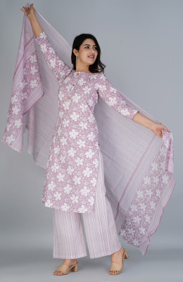 ARYAN TEXTILES Floral Print Kurta, Trouser/Pant & Dupatta Set