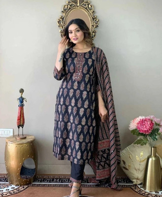 Claria Creation Floral Print Kurta, Trouser/Pant & Dupatta Set