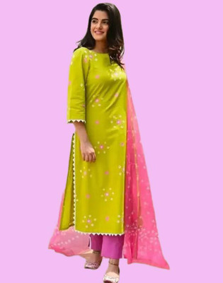 CLAVINET Self Design Kurta, Trouser/Pant & Dupatta Set